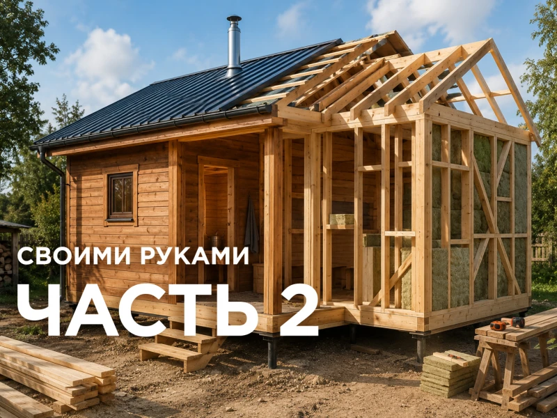 Пошаговая инструкция строительства каркасной бани своими руками Часть 2: Возведение стен фото