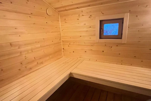 Двухмодульная баня с террасой фото № 10217