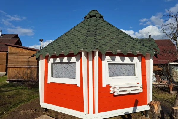 Крытая беседка со столом фото № 8665